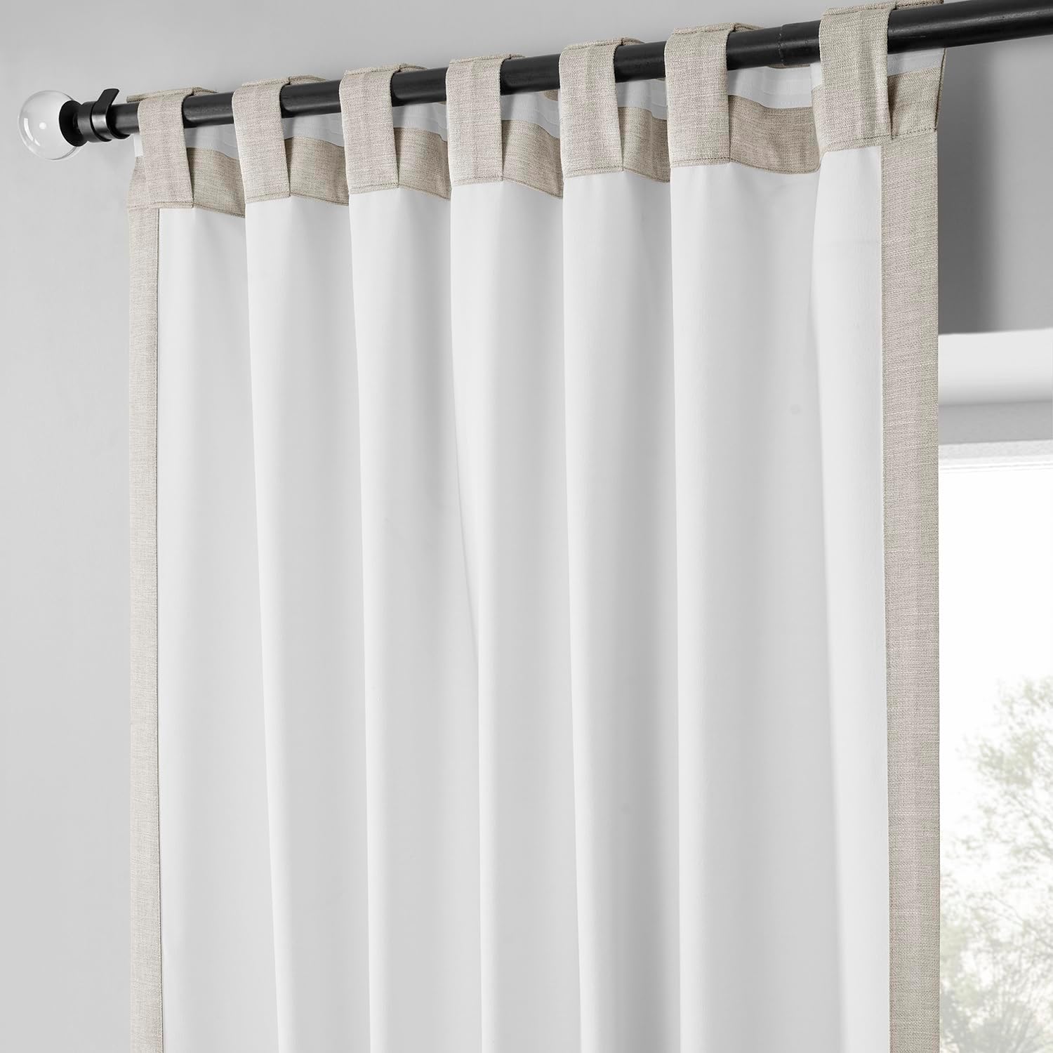 HPD Half Price Drapes - Boho Chic Faux Linen 100% Blackout Curtains for Bedroom 96 Inches Long (2 Panels) - Rod Pocket Curtains & Drapes for Living Room and Windows - 50 X 96 - Coastal Beige