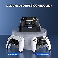 Vista 4 de NEWDERY PS5 Controller Charger Station, Fast Charging Dock for PlayStation 5 Controllers, Single Controller Charging Stand Replacement for PS5 Negro