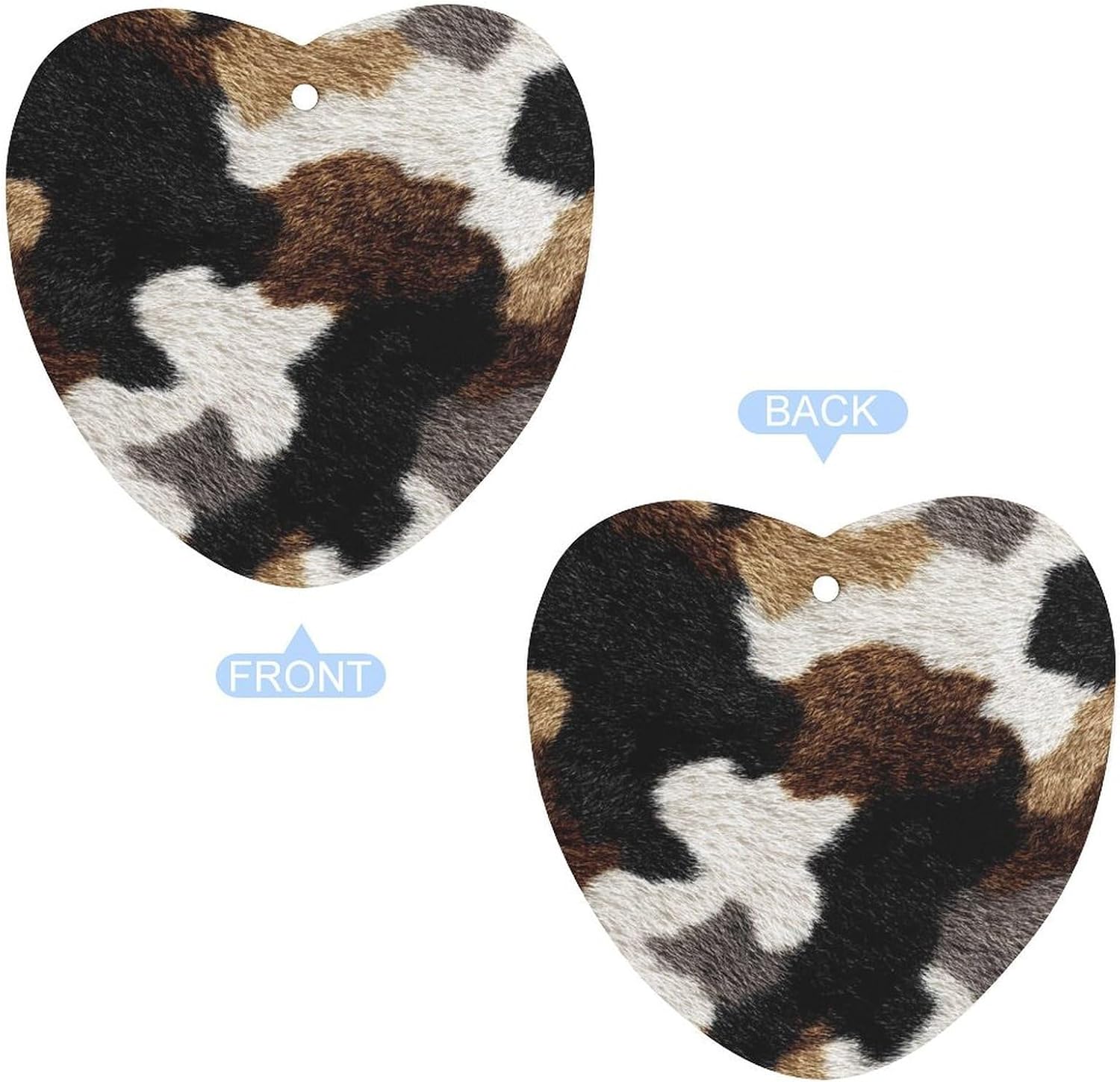 Black White Brown Aztec Cow Print Car Air Freshener Hanging Aromatherapy Tablets for Car Accessories Love form