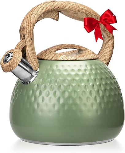 Miniatura 8 de Hervidor de té, teteras de silbato fuerte para estufa, teteras de té de acero inoxidable grado alimenticio para estufa con mango ergonómico Azul