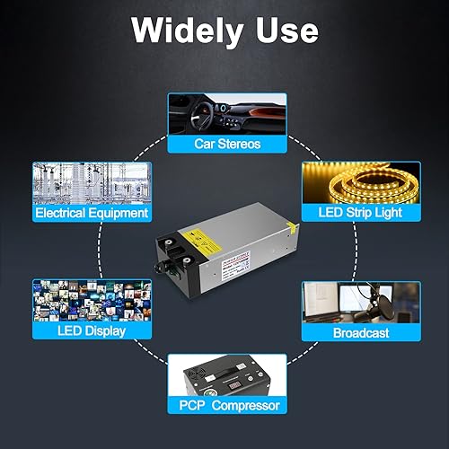 Miniatura 6 de IMAYCC Convertidor de CA a CC SMPS 110V a 12V, fuente de alimentación de 12V CC, transformador convertidor universal de 120V a 12V, corriente máxima