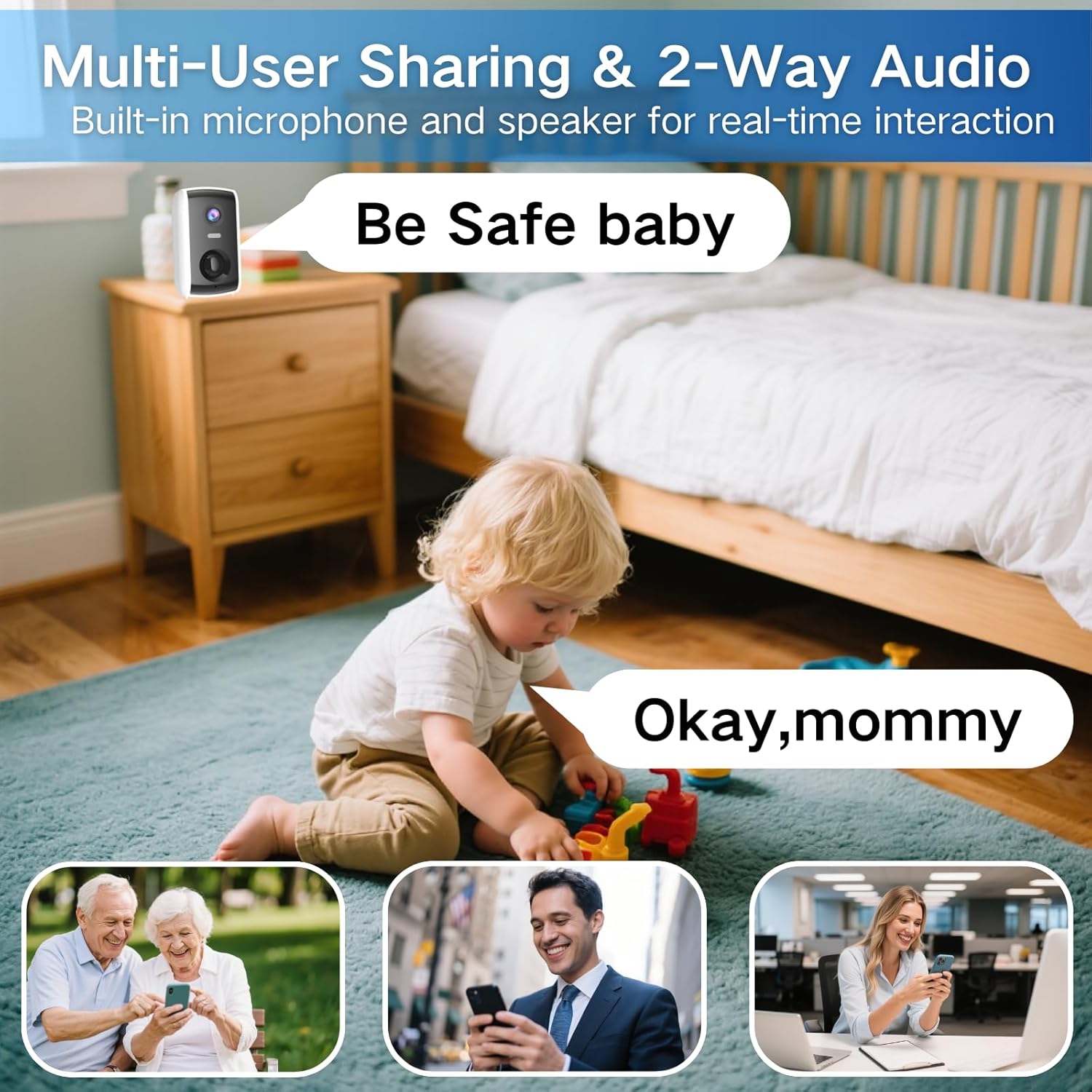 Solar Security Cameras Wireless Outdoor, 2K Outside Security Wireless WiFi Cameras, Battery Powered Outdoor Cameras with Solar Panel, Color Night Vision, 2.4G/5.8G WiFi, 2-Way Audio, PIR Motion Sensor - Image 5