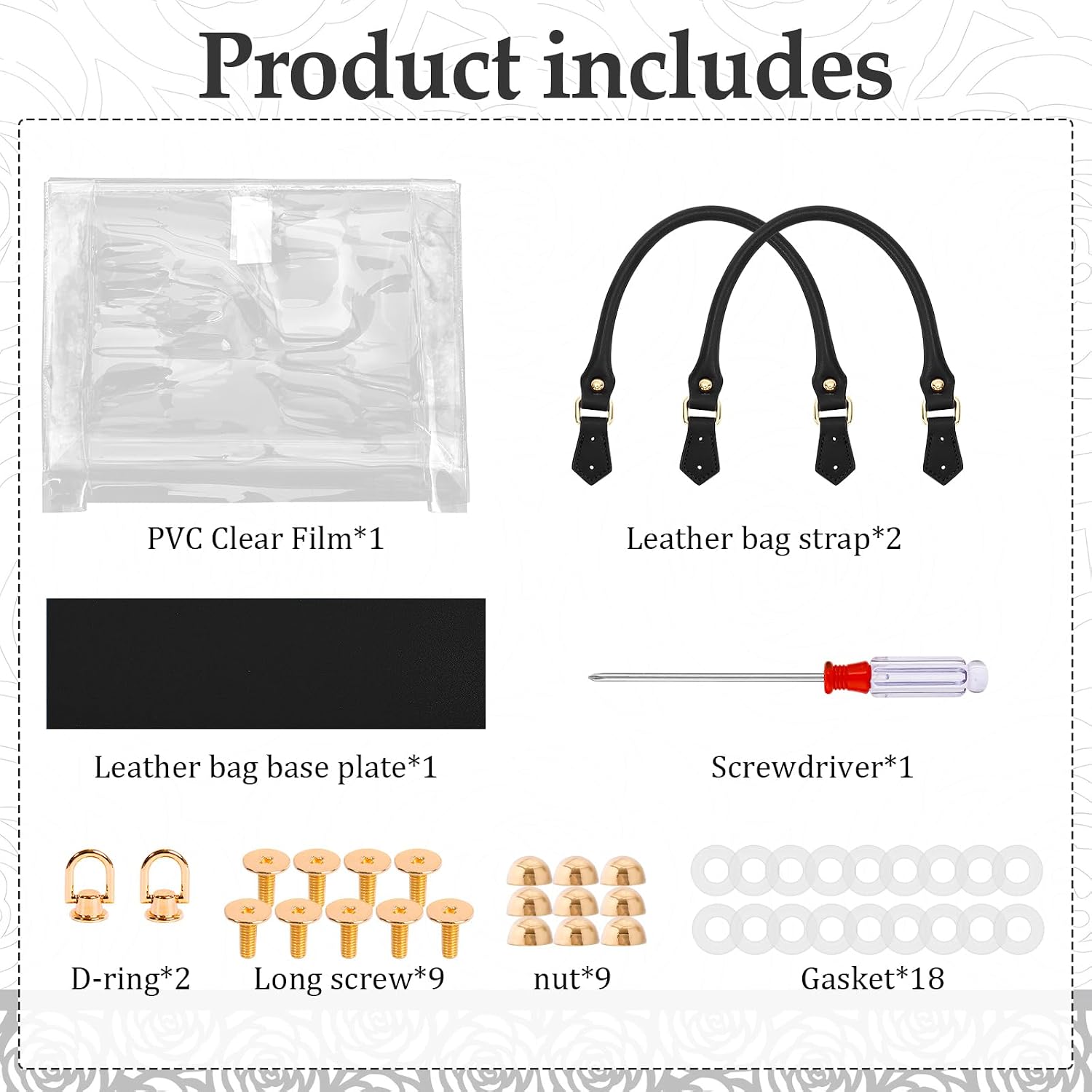 KTNGY Clear TPU Tote Bag DIY Kit - Luxury Paper Bag Purse Making Kit Compatible with Chanel Shopping Bags (Black-L)