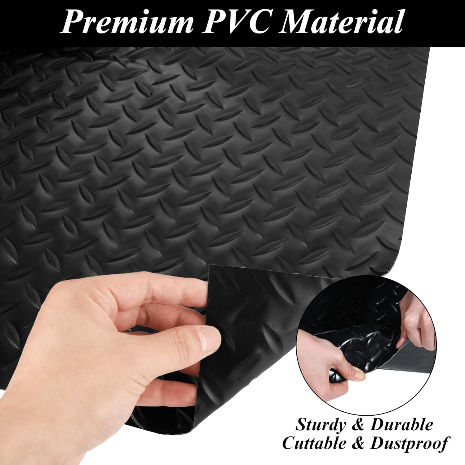 4 x 6 FT Utility Truck Bed Mat, All Weather Truck Bed Liner Mat Universal Size, Plastic Cargo Liner Protection Cargo Mat for Your Truck Van SUV Pickup – Black - Image 3