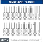 30 Piece Hex Head Allen Wrench Drill Bit Set, 1/4 Inch Shank Metric and SAE S2 Steel Hex Bit Set, Magnetic Tips 50mm Long (SAE+METRIC BITS)