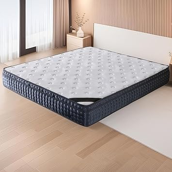 Queen Mattress,Compression Hybrid Mattress in a Box,Memory Foam and Individual Pocket Springs,Medium Firm Comfort,Motion Isolation,Ideal for All Sleep Positions,9.8in,53x79in