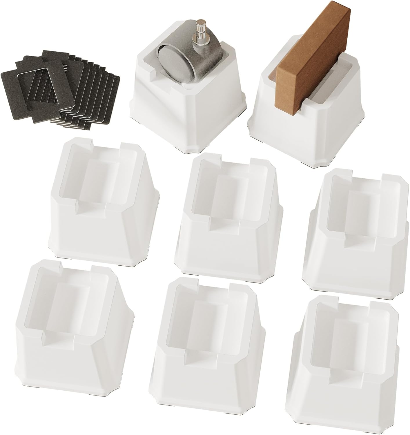 Amazon.com: Whynonap Bed Risers 3 Inch Set of 8 for Wheels, Heavy Duty ...