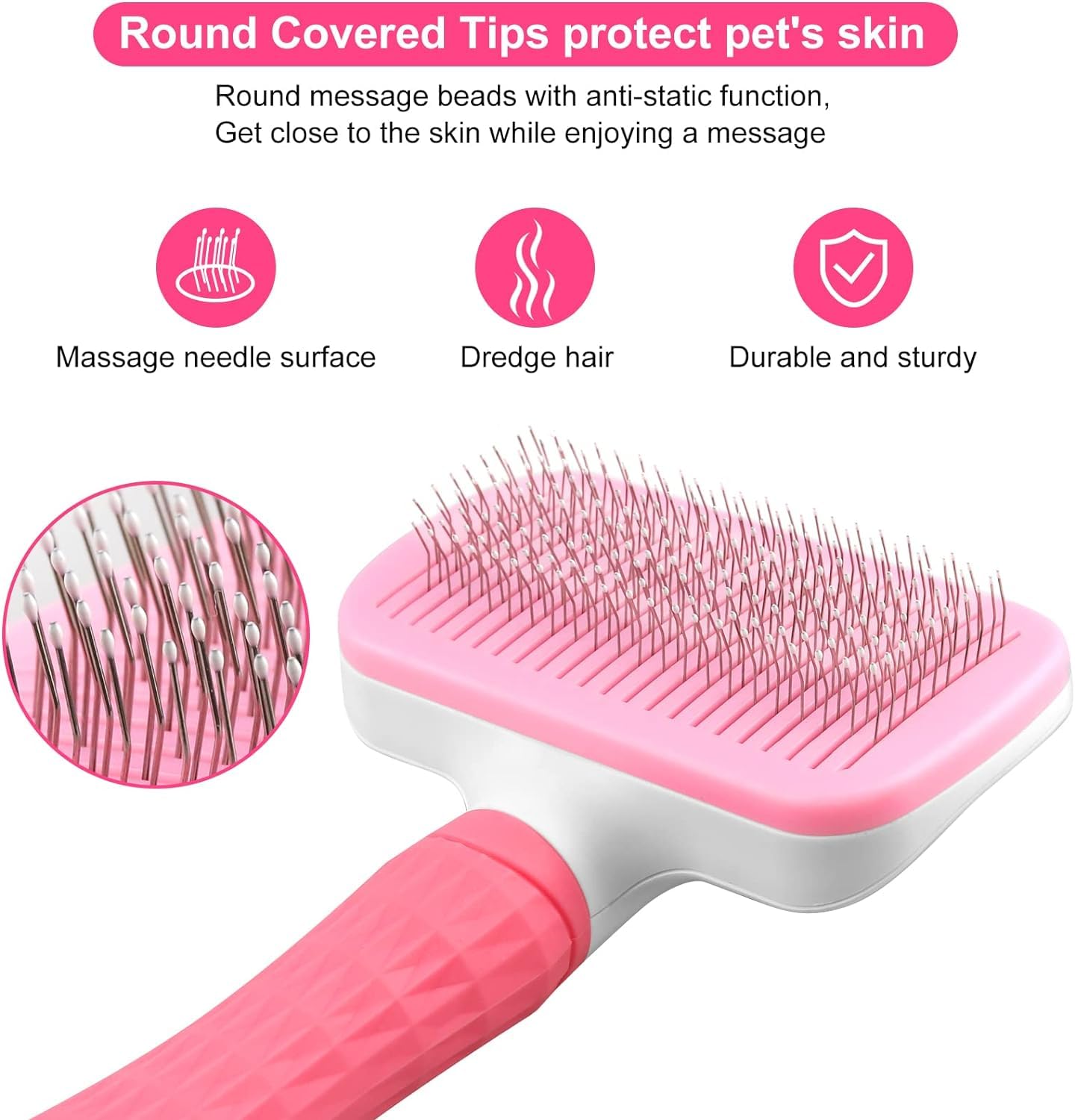 Broccy Pet Hair Remover, Dog & Cat Brush, Effortless Pet Hair Removal, Multi-Surface Cleaning, Eco-Friendly, Pink - Image 4