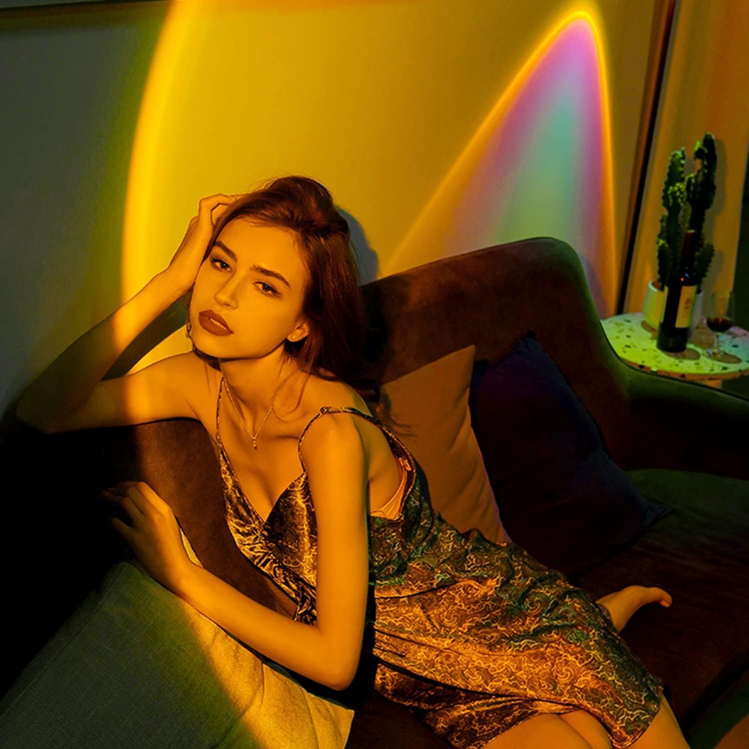 CORATED Sunset Lamp, 16 Colors Sunset Projection Lamp with Remote Control, Multiple Colors Projector Light Dimmable Sun Lamp for Photography, Selfie, Home and Bedroom Decor
