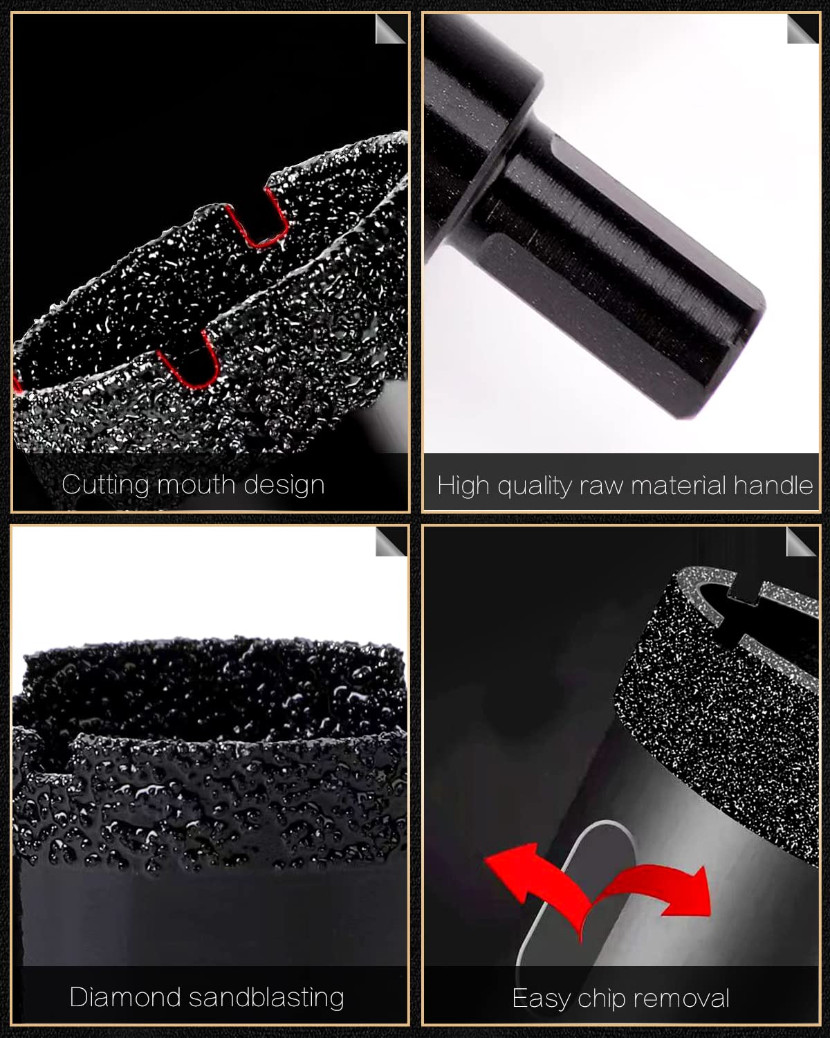 KATUR Punta diamantata brasata sega a tazza 22 mm, fresa a tazza per vetro, porcellana, piastrelle, marmo, ceramica, granito