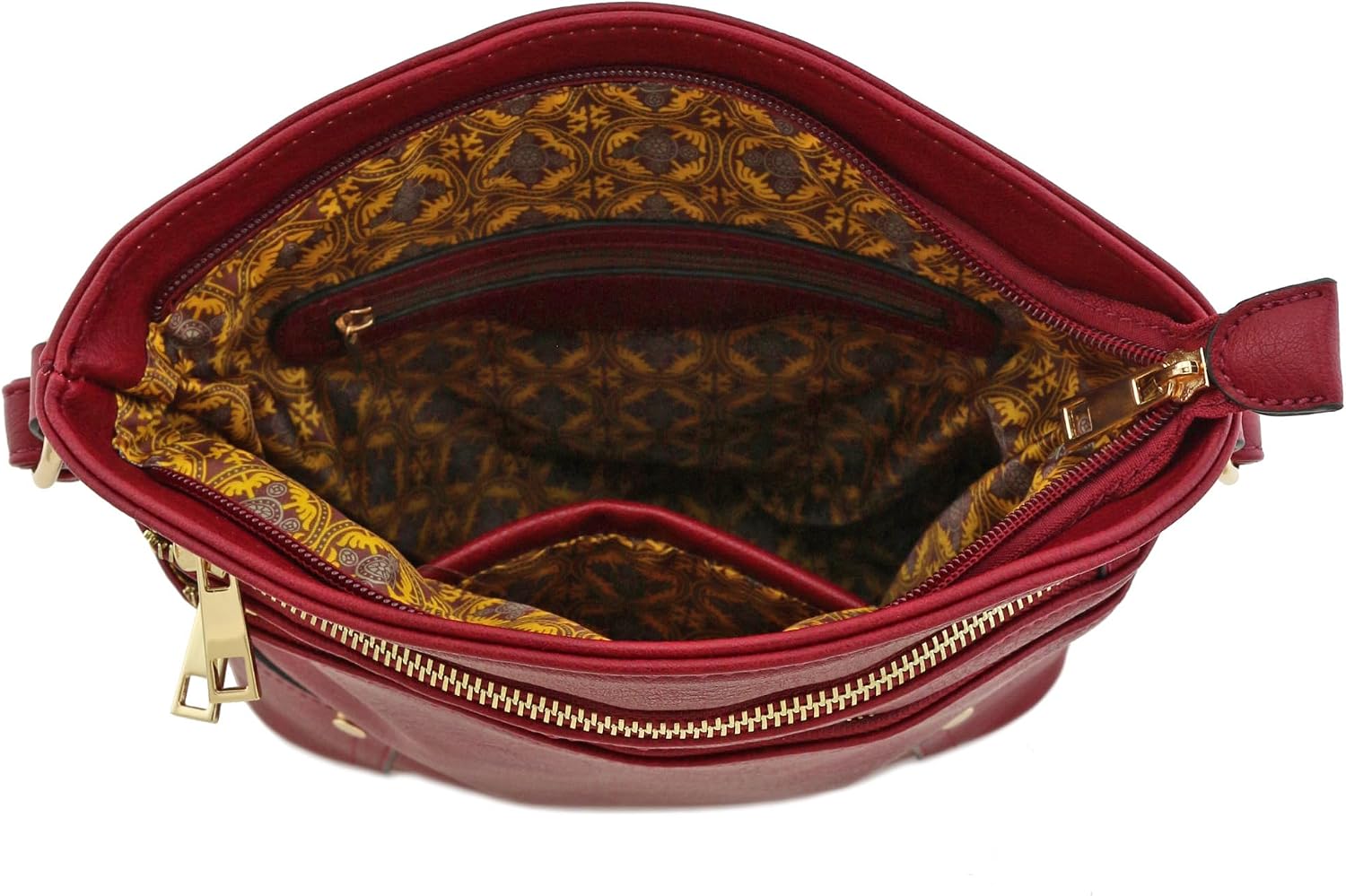 ALYSSA Triple Zip Pocket Large Crossbody Bag