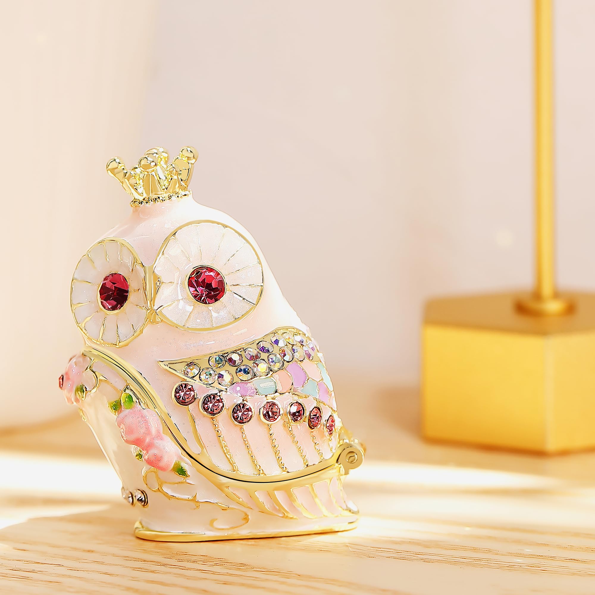 Amazon｜東京銀座PICALS ローズクラウンふくろう ジュエリーボックス