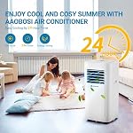 AAOBOSI portatif Air Conditionneur, 10000 BTU portatif AC Unités pour chambre jusqu'à 350 - Oui. 4-in-1 AC Refroidissement avec LED Display/24Hrs Minuterie