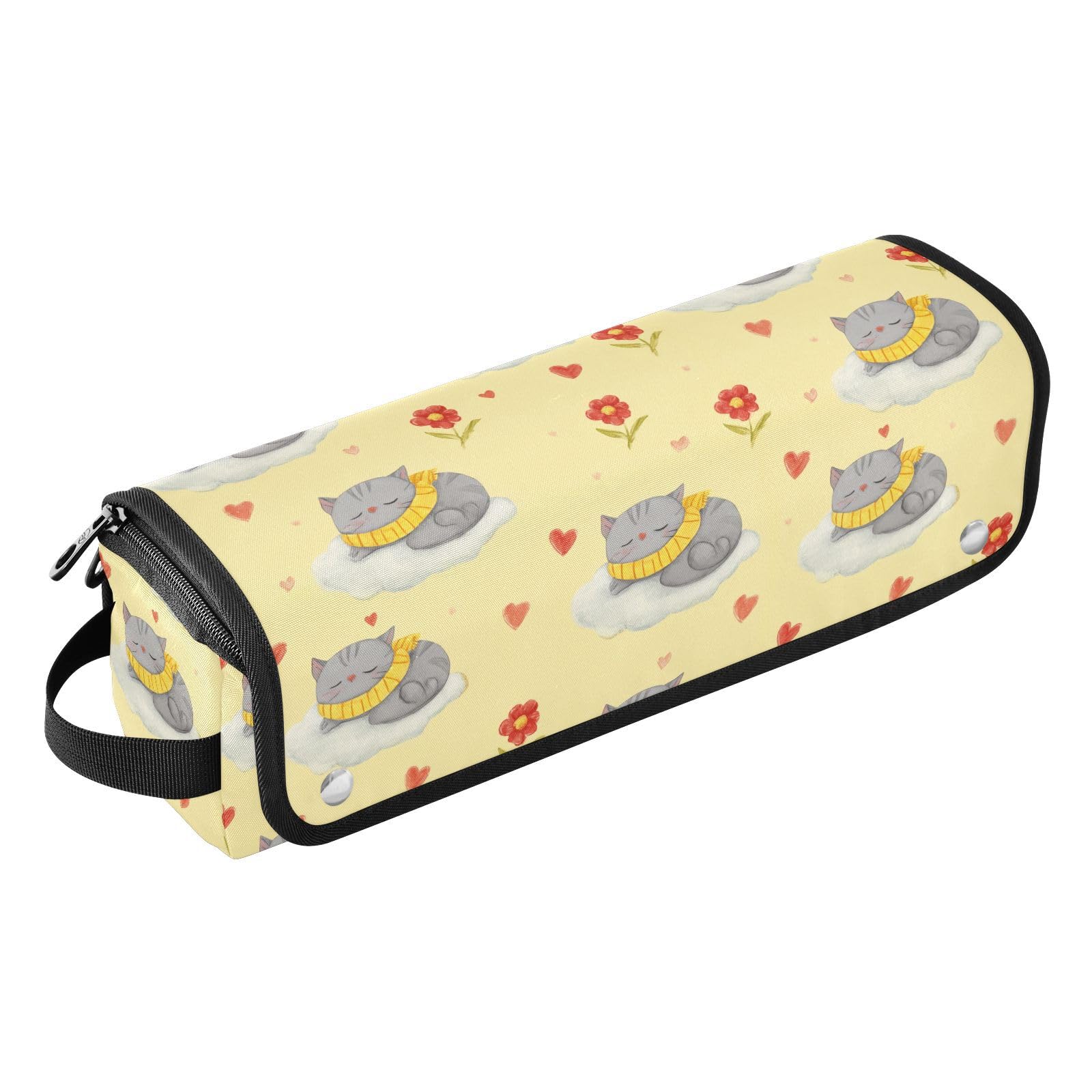Cat Cloud Yellow Hair Tools Bag for Flat Irons, Straighteners, Curling Iron, and Haircare Accessories Portable Organizer Women Travel Essentials Heat Resistant Mat Large Capacity Design-image-44