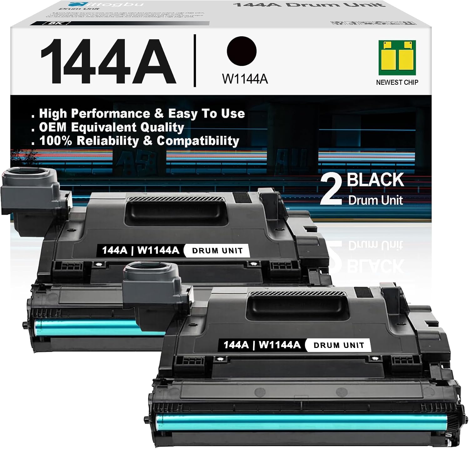 144A W1144A Black Imaging Drum Units 2 Pack - Compatible 144A Drum Replacement for HP W1144A Imaging Drum Neverstop Laser 1000n 1000nw MFP 1200n 1201n 1005n 1200nw 1202w 1202nw Printers