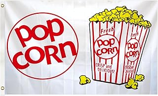 3 x 5 Ft Pop Corn Flag Business Concession Stand Sign Banner Food Tent Snack Bar Sign Concession Advertising Cafe Parlor