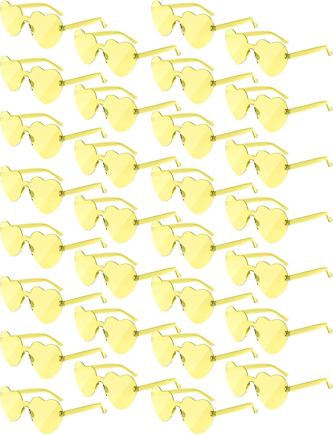 NACHLYNN 30 Pairs Heart Sunglasses Candy Color Heart Glasses Women Rimless Heart Shaped Sunglasses for Costumes Cosplay