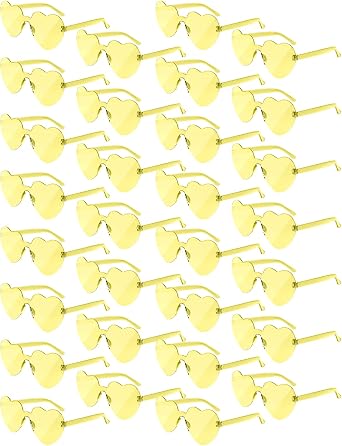 NACHLYNN 30 Pairs Heart Sunglasses Candy Color Heart Glasses Women Rimless Heart Shaped Sunglasses for Costumes Cosplay