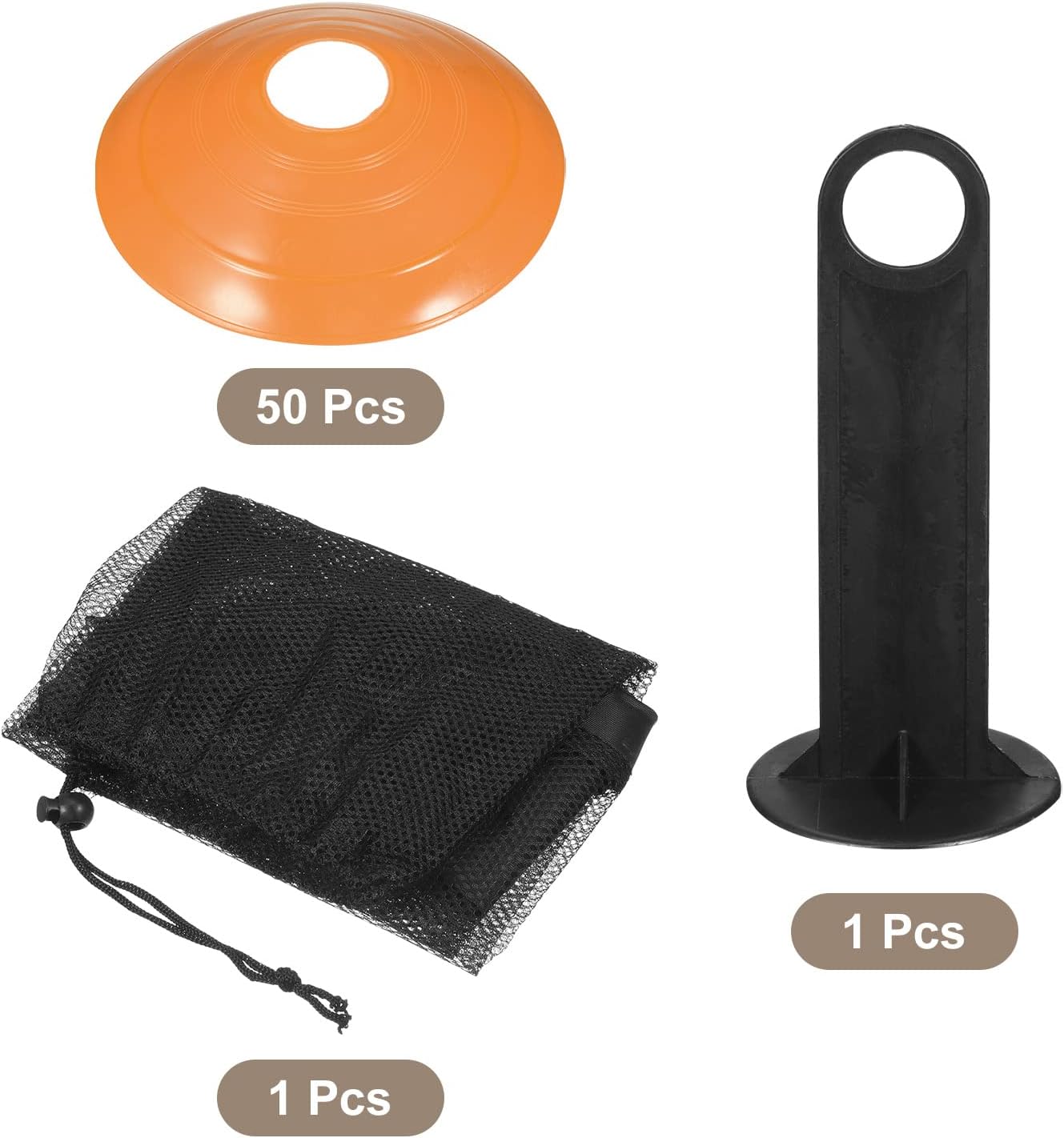 PATIKIL Soccer Disc Cones, Pack Plastic Football Field Marker Cones with Holder/Carrying Bag for Agility Sport Training