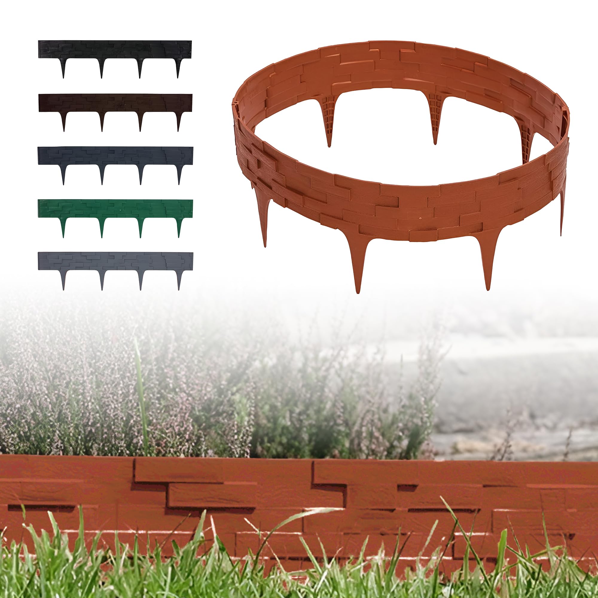 Floranica Bordura per Giardino in legno 40 x 200 cm Antracite Bordi Aiuole Bordo Giardino Flessibile Rollborder Recinzione prato