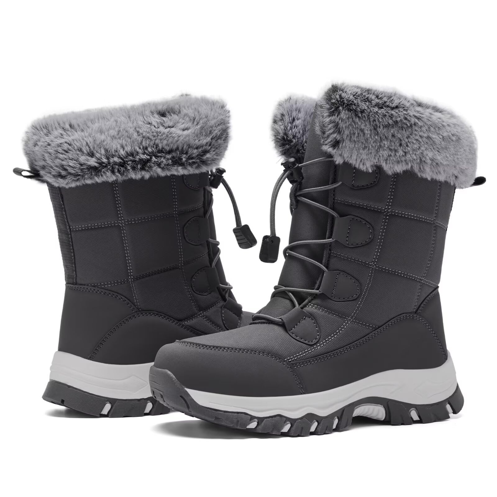 Women's Warm Winter Boots Waterproof Comfortable Snow boots for Cold Weather Mid Calf Insulated shoes