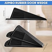 Vista 2 de Frienda 4 topes de puerta gigantes, resistentes de hasta 2 pulgadas de alto, cuña TPR, de cuña grande, apilables, de goma, para hotel, alfombras