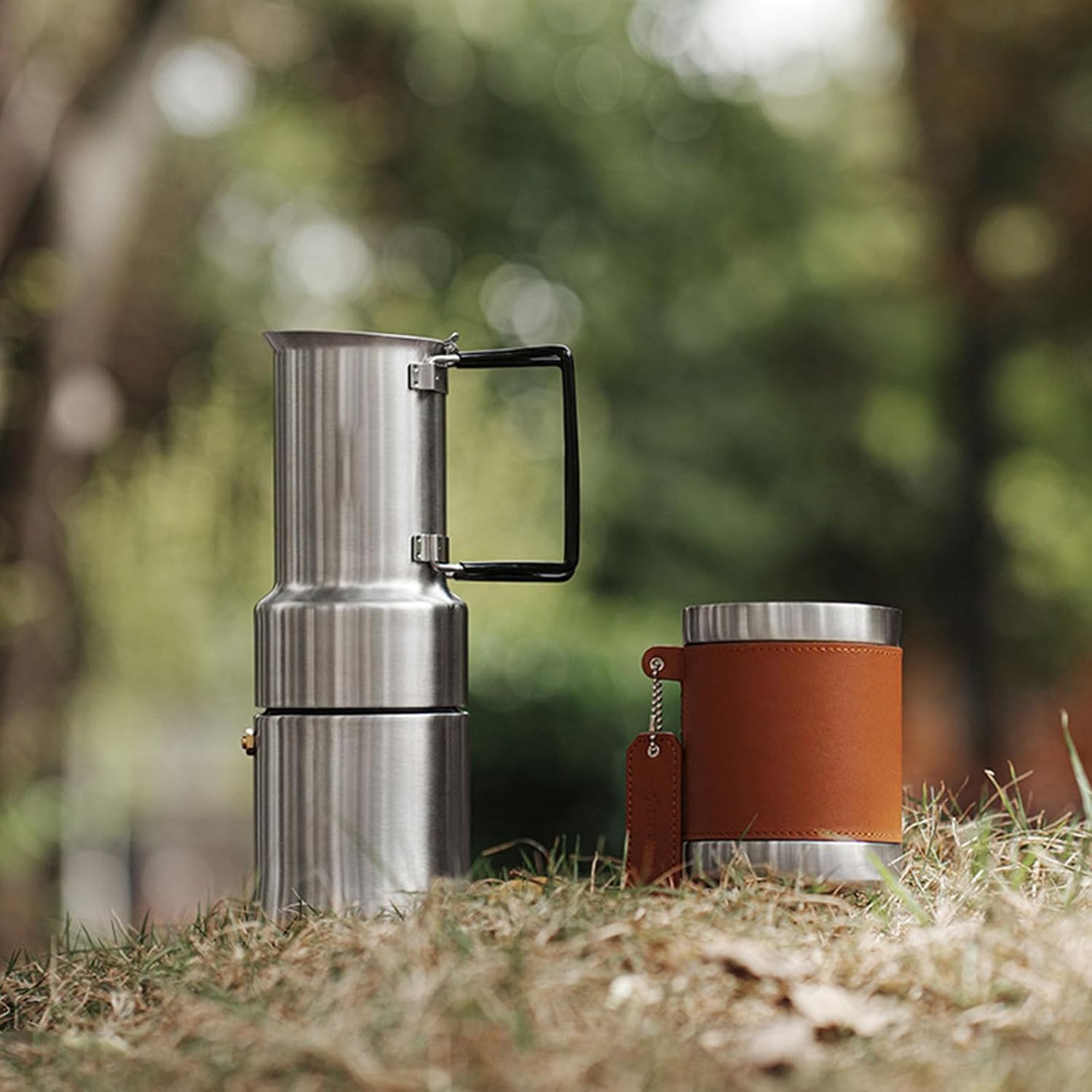 Stainless Steel Mocha Pots 350ml for Fast Rich Espresso Brewing with Cup for Kitchen Home and Camping Picnics