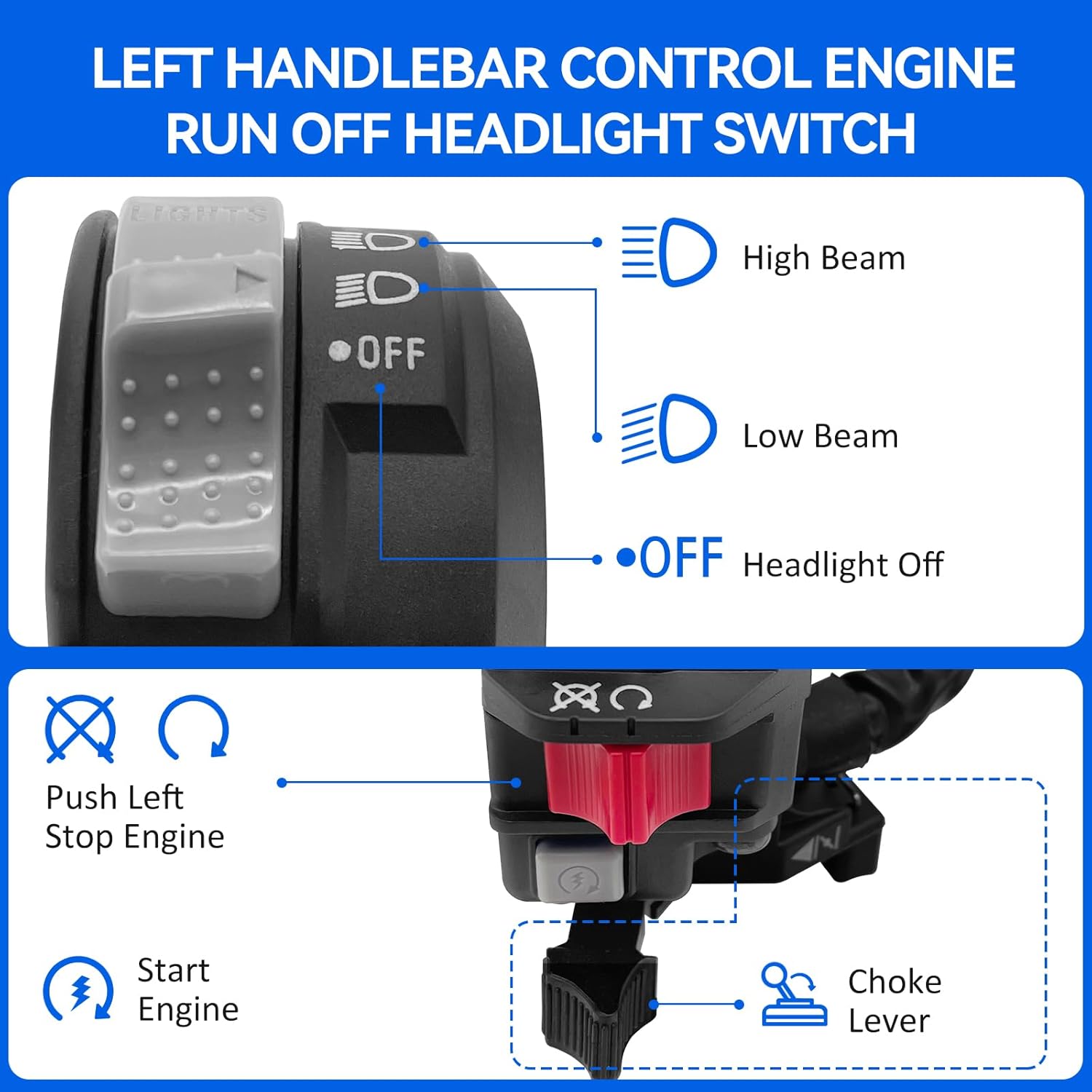 M MATI Start Stop Switch & Starter Solenoid Relay & Plug & Spark for Yamaha YFM Big Bear 250/400 Grizzly 350/400/660 Kodiak 400/450 Wolverine 350/450 Raptor 350/660 Bruin 250/350