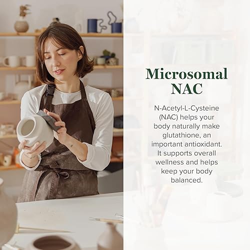 Miniatura 2 de Global Healing - Suplemento microsomal líquido puro NAC N-acetil-cisteína de 650 mg para producción de glutatión, apoyo hepático y desintoxicación,