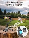 AOCHUAN 360° Stabilisateur Gimbal pour la rotation de la pan iPhone, Vontrol à distance magnétique, 3-Axis Stabilisateur avec tige de rallonge de construction & Trépied ouvert d'un seul coup, 3-in-1 Téléphone pliable Gimbal pour Vlogging, Voyage