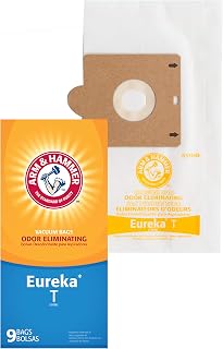 Arm & Hammer Vacuum Bags, Eureka Style T, Baking Soda Odor Eliminating and Neutralizing, 9 bags