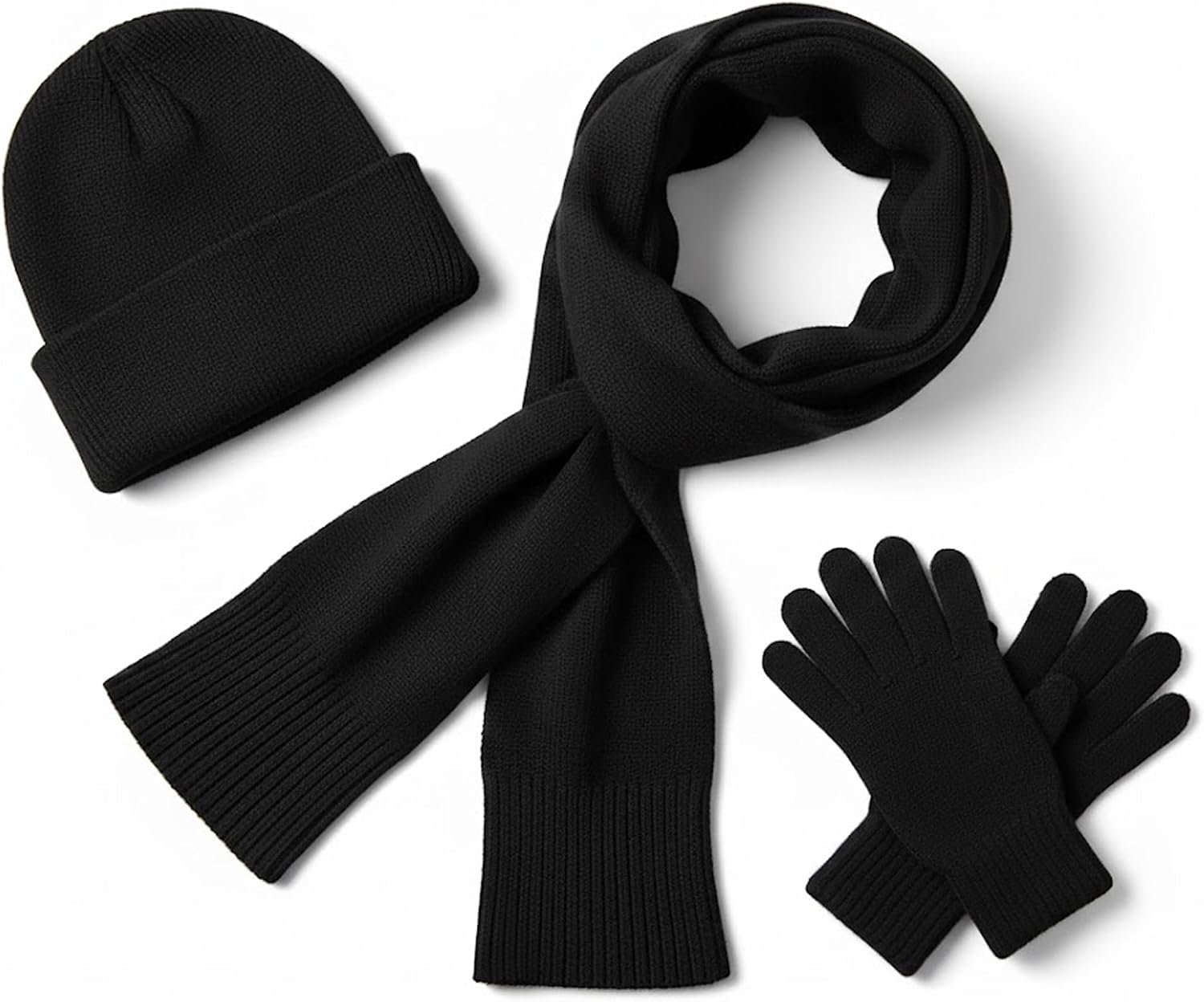 Children’s Winter Hat Gloves and Scarf Set 3 Piece Knit Set for Kids Boys & Girls Warm Beanie, Magic Gloves & Soft Scarf