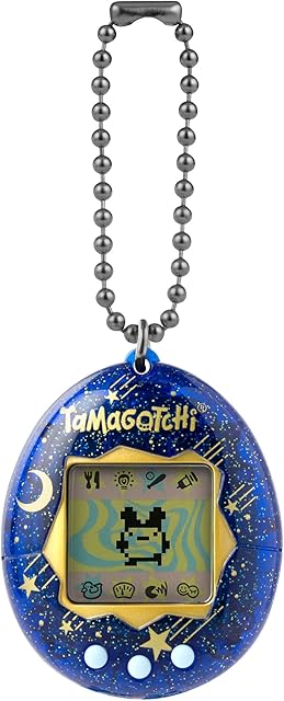 BANDAI Tamagotchi Original Starry Night Shell | Tamagotchi Original Cyber Pet 90s Adults And Kids Toy With Chain | Retro Virtual Pets Are Great Boys And Girls Toys Or Gifts For Ages 8+