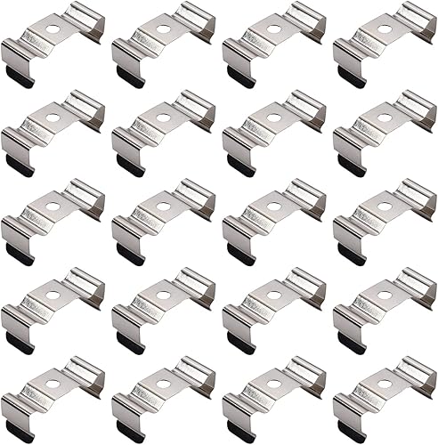 Othmro Paquete de 100 clips T8 para tubo de luz LED, tubo fluorescente LED, acero al manganeso niquelado