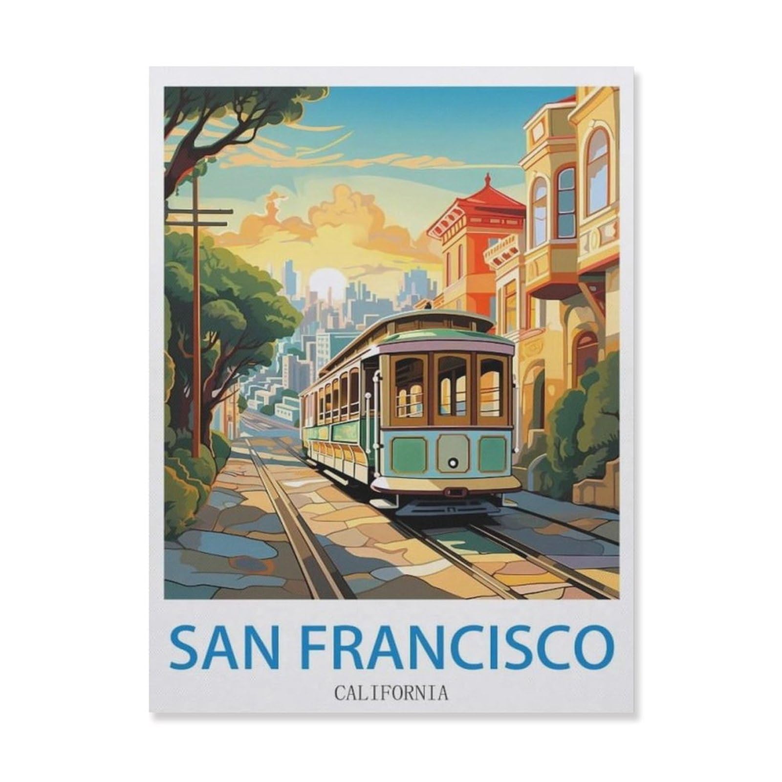 San Francisco California，Retro Metal Tin Sign Vintage Sign For Home Coffee Wall Decor(15x30cm）6x12 inch-EI23