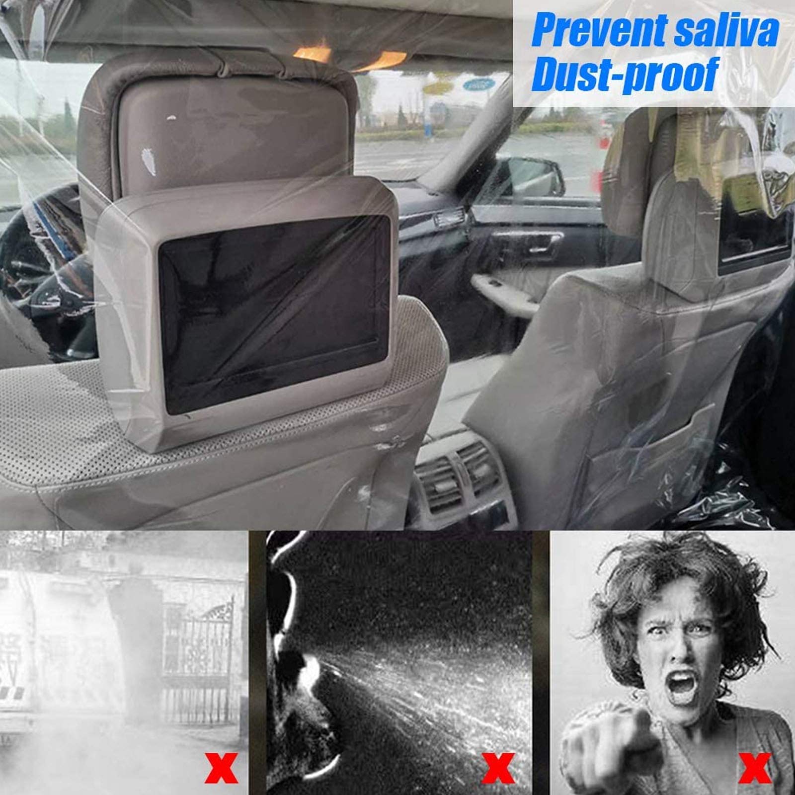 Pellicola protettiva per auto, anti-appannamento, trasparente, per la sicurezza di taxi e rideshare, divisorio surround completo per la separazione del conducente e del passeggero