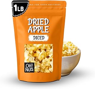 Oh! Nuts Dried Apple - 1 lb - Dried Fruit Diced - No Added Sugar - Dehydrated Fruit Bites - Packed in New York Zip-Seal Bag for Exceptional Freshness