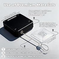 Vista 3 de SHIMIDO Cierrapuertas automático retráctil mejorado, instalación sin herramientas, potente tirador de 3.5 libras cierra las puertas completamente