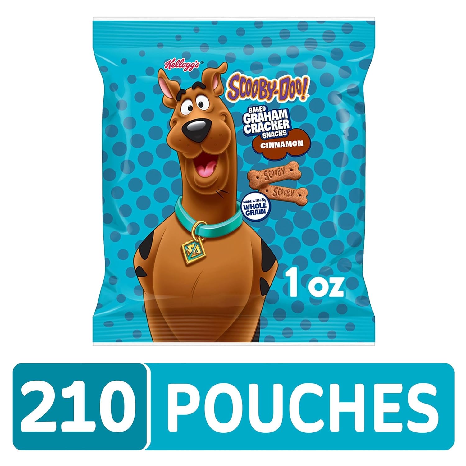 Kellogg's Scooby-Doo! Graham Cracker Sticks, Cinnamon, Made with Whole Grain, 1oz (210 count)