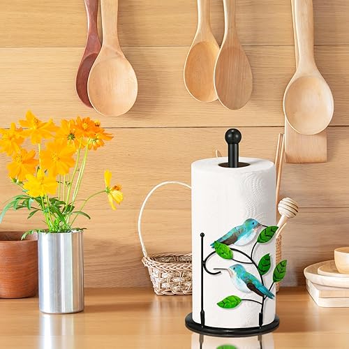 Miniatura 5 de Toallero de papel decorativo para encimera, soporte de toalla de papel de metal, dispensador de rollos de cocina con base para cocina, baño, mesa,
