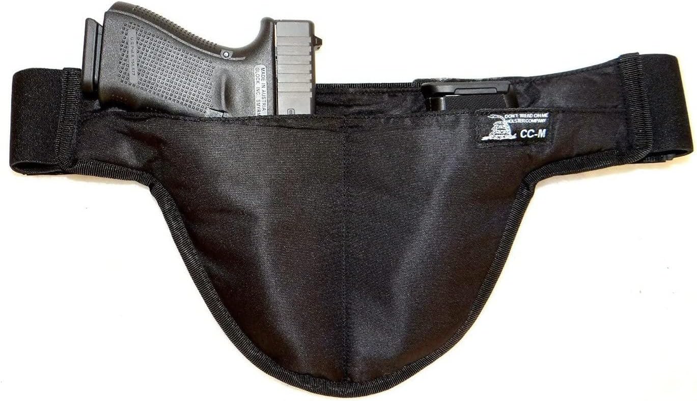 Medium - Summer Months - DTOM Nylon Possum Pouch Crotch Carry Holster - Light Weight Breathable Nylon - Black