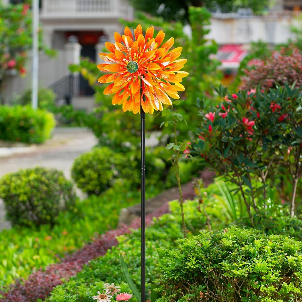 VEWOGARDEN Sunflower Wind Spinner with 6 Blades, Metal Kinetic Wind Spinners Outdoor for Yard, Garden, Lawn Decorations