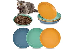 6 Pcs Cat Wet Food Dish, Shallow Flat Cat Bowls, Whisker Fatigue...