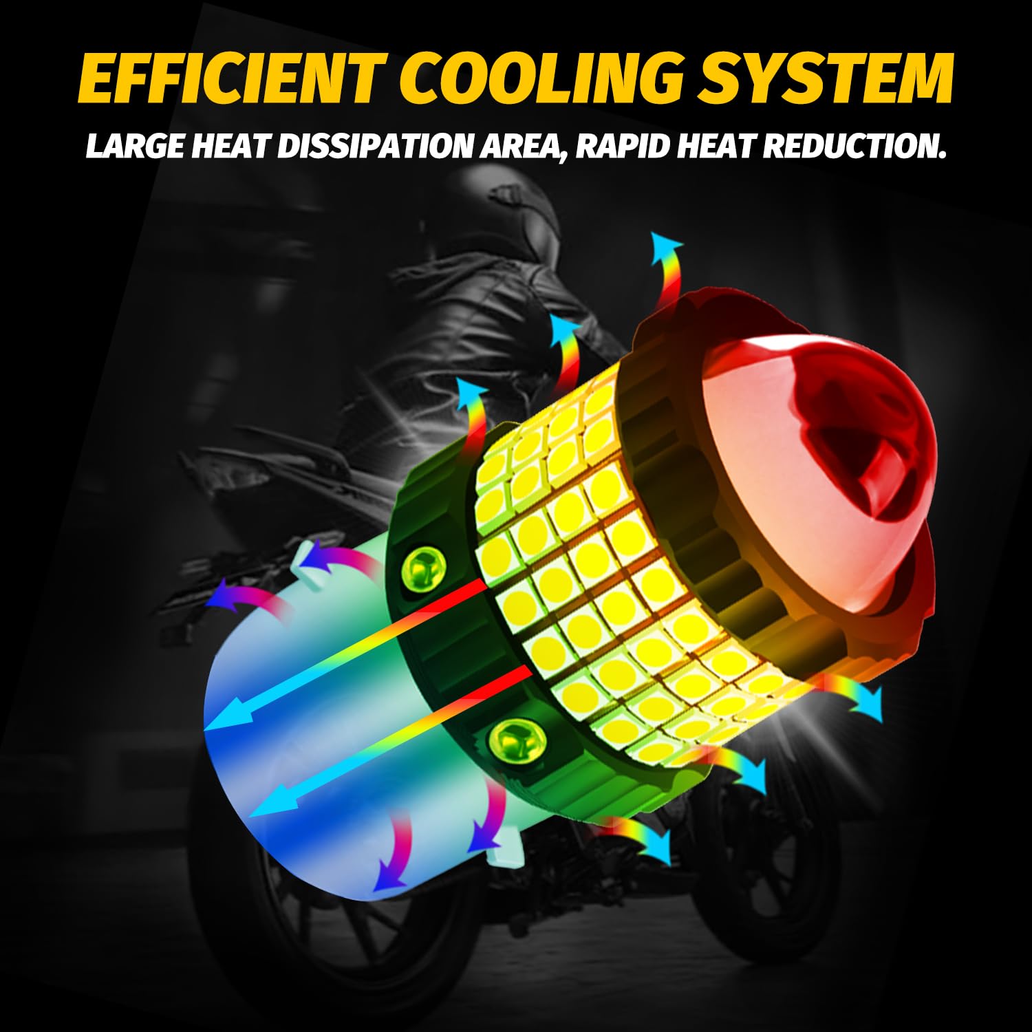 H6 BA20D Lampadina LED per Fari Moto e Scooter, Aggiornato 360° Illuminazione 6000K Bianco 12W DC12-80V Hi/Lo Beam Lampadine a Led, Plug and Play per Moto Faro, 1Pcs