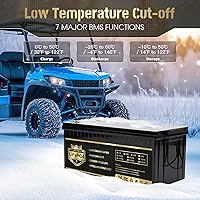 Vista 5 de 36V 105Ah LiFePO4 - Batería para carrito de golf, BMS inteligente de 200A integrado, aplicación móvil, batería de litio recargable de más de 5000