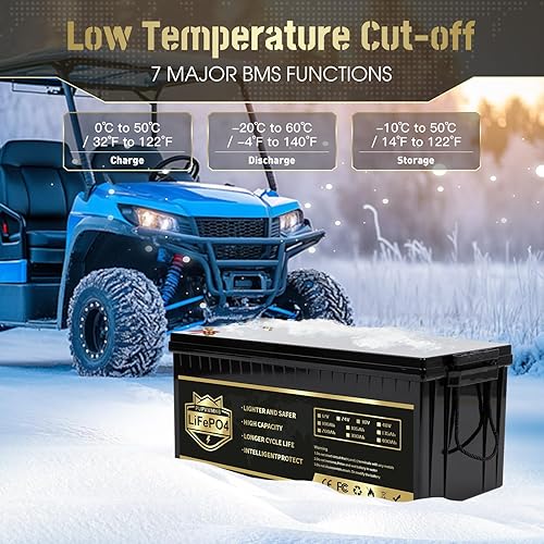 Miniatura 5 de 36V 105Ah LiFePO4 - Batería para carrito de golf, BMS inteligente de 200A integrado, aplicación móvil, batería de litio recargable de más de 5000