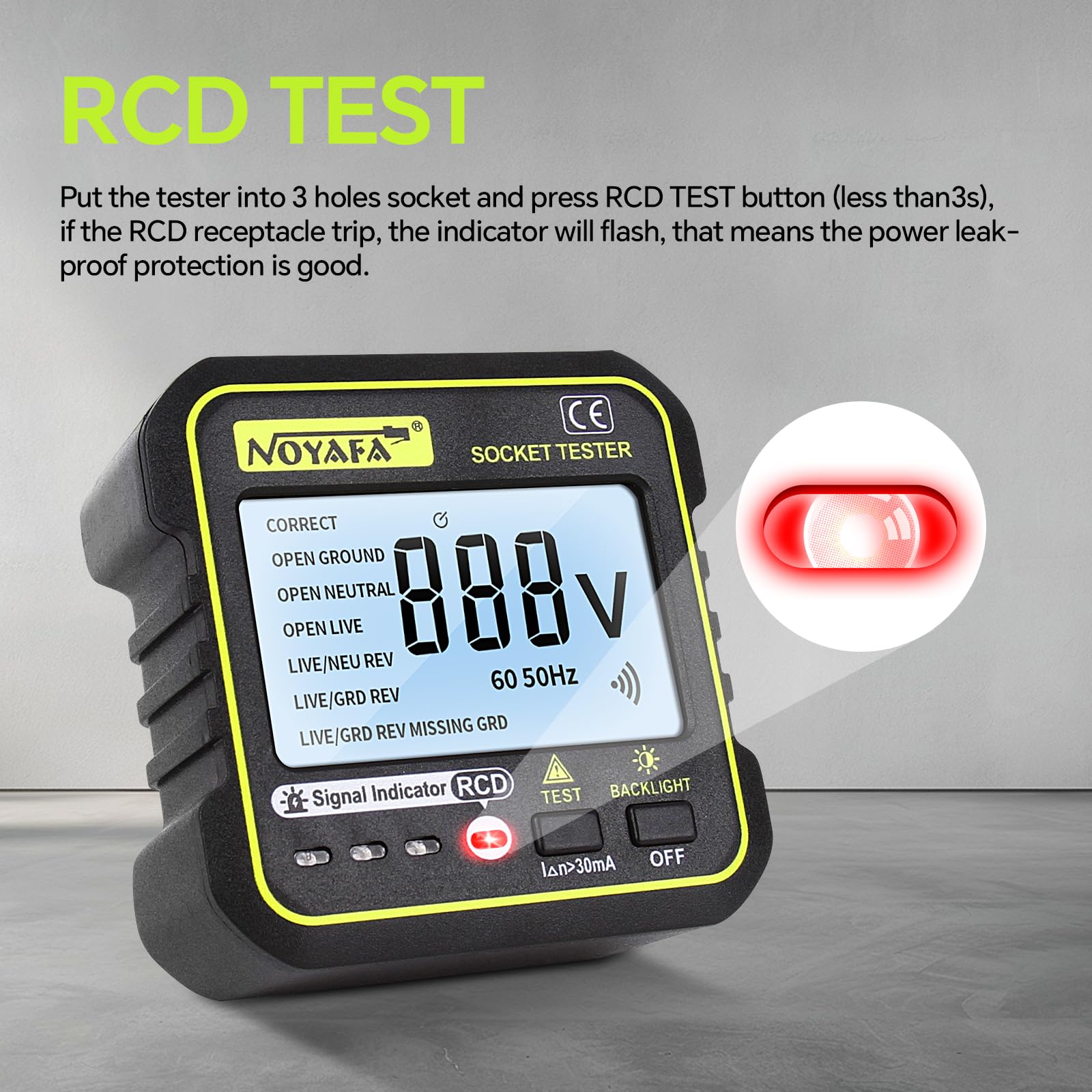 Tester Elettrico DollaTek AC11 - Rilevatore Fase, Tensione AC 0.1-250V, Con Display A Color - Foto 10