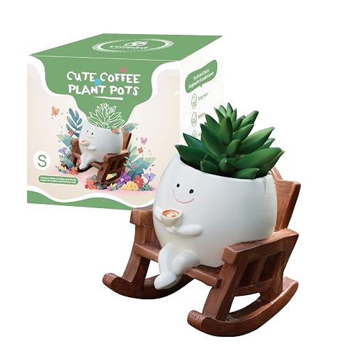 Smiley Face Planter Pot, Cute Coffee Plant Pots for Indoor
