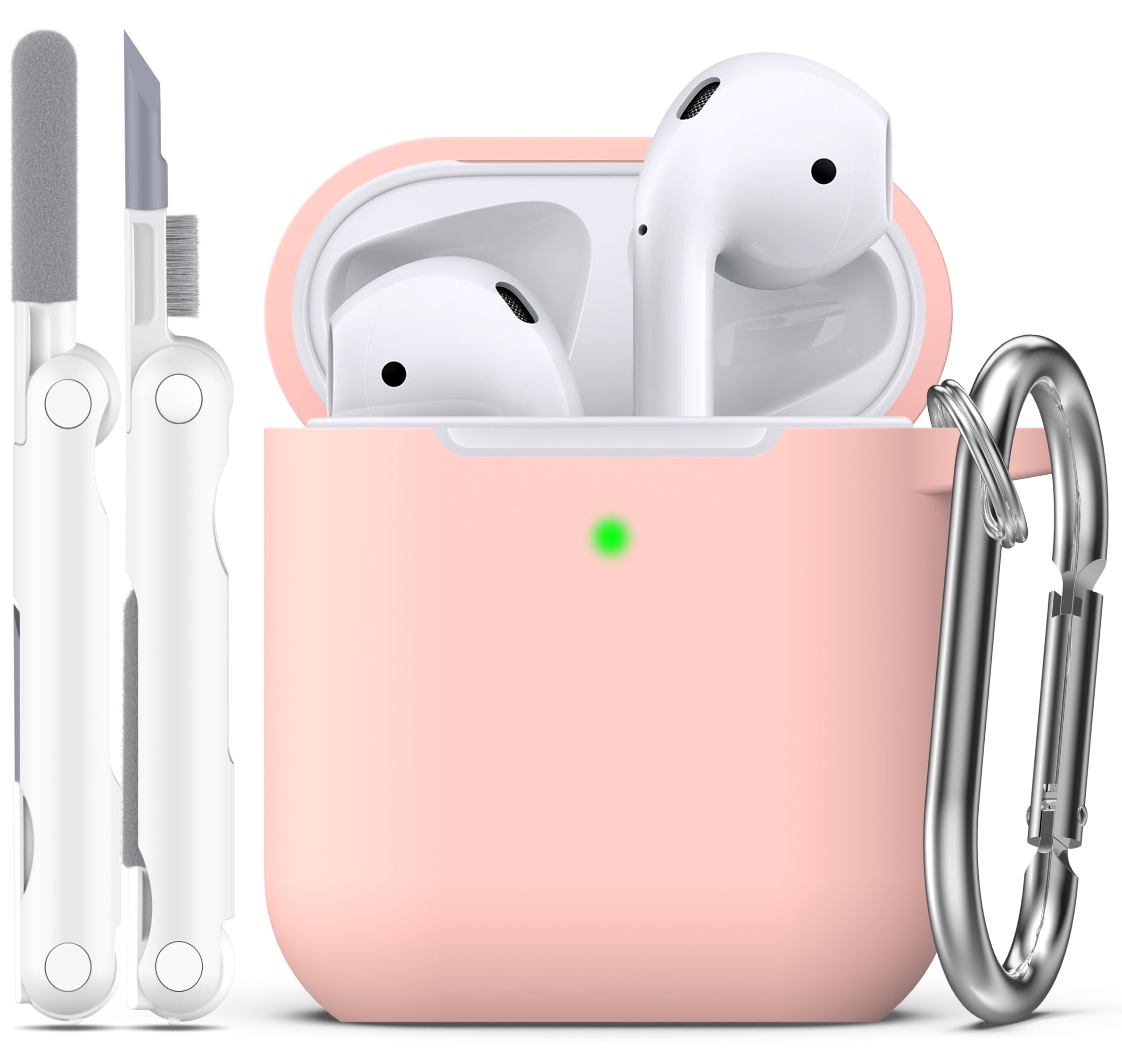 R-fun Funda para AirPods 4 con Kit de Limpieza, Case de Silicona Suave con Llavero, Funda Protectora Completa para Hombres y Mujeres, Compatible con Apple Latest Airpods 4th, Rojo — view 44