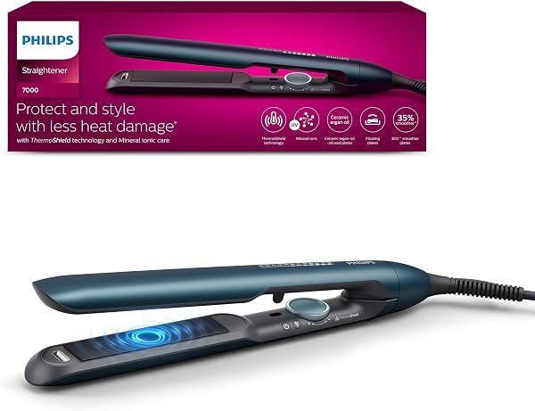 Philips Plancha de pelo serie 7000 con tecnología ThermoShield
